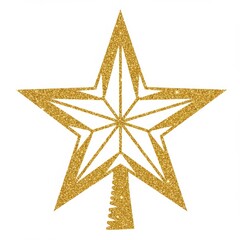 Obraz premium Gold Glitter Five-Pointed Star Christmas Tree Topper
