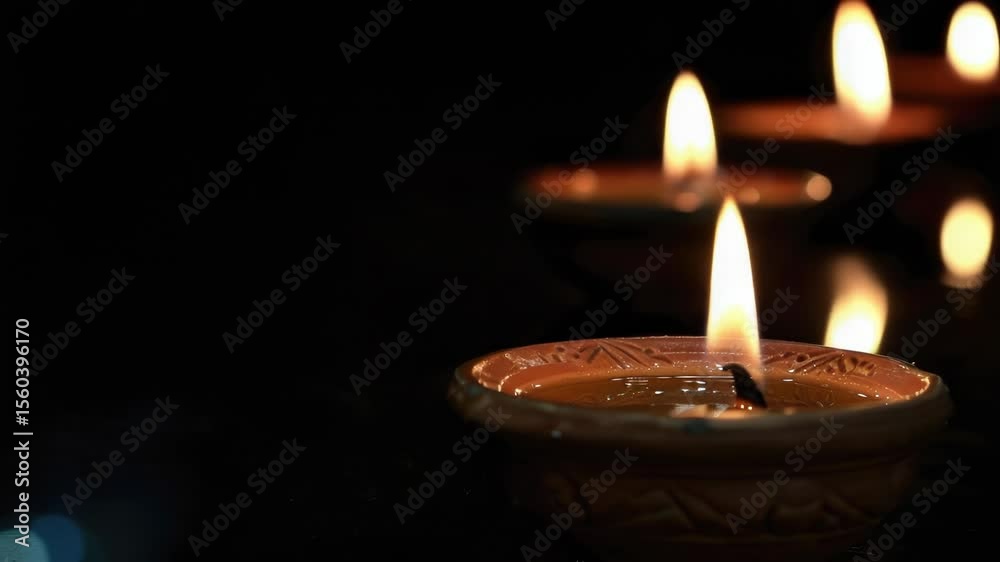 Poster a grouping of candles on a table, providing soft lighting