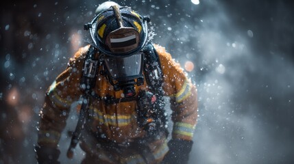 Obraz premium Firefighter blizzard