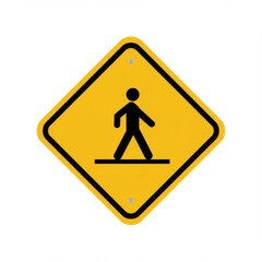 Yellow Diamond Pedestrian Crossing Sign