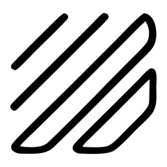 Obraz premium Simple Outline Diagonal Line Doodle Decorative Design Element Shape
