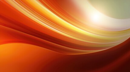 Vibrant abstract curved artwork with orange and yellow gradient flows, dynamic smooth lines forming modern visual energy, ideal for wallpaper, poster, and creative design