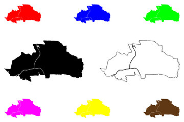 Daito city (Japan, Nihon-koku or Nippon-koku, Kansai region) map vector illustration, scribble sketch Daito-shi map