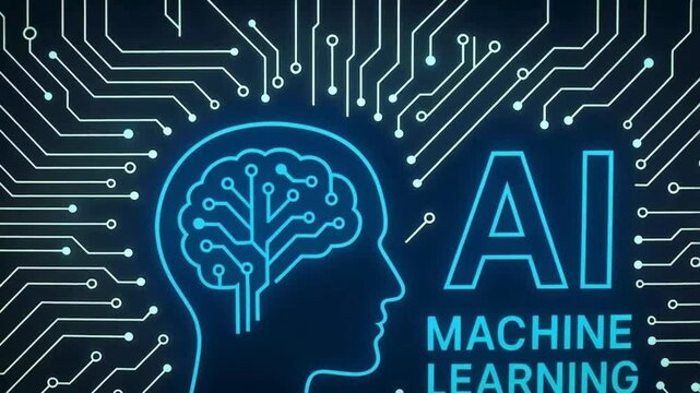 Dynamic Visualization of Artificial Intelligence and Machine Learning Concept with Digital Neural Web in Abstract 4K

