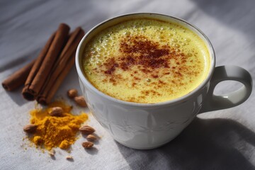 Goldene Milch Kurkuma Latte Ayurveda Getränk Gesund Vegan Superfood Entzündungshemmend Heißgetränk Zimt Ingwer Rezept Morgenroutine Immunsystem Booster Pflanzendrink Gelbwurz Latte Thermomix