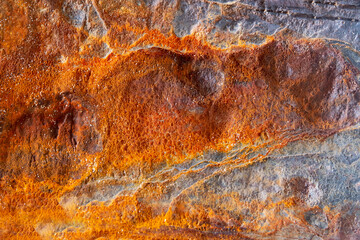 Weathered Metal Background. Brown and Orange Rust.
