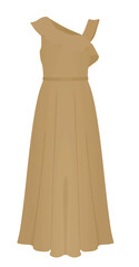 Brown elegant dress. vector illustration	