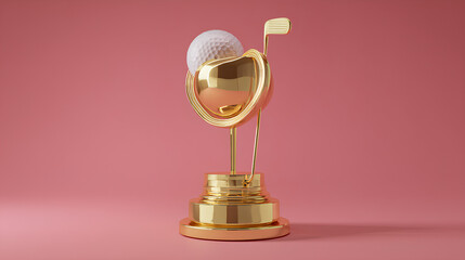 golf trophy with colored background