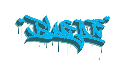 BLUE ICE lettering custom style design
