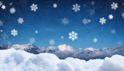 Obraz premium snowflakes falling on transparent background realistic snow from cloud snow for background