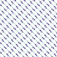 Elegant Purple Flower Pattern on Diagonal Lines with a Clean White Background