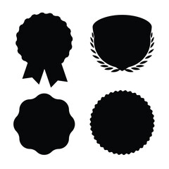 medal icon set. transparent png and vector illustration.