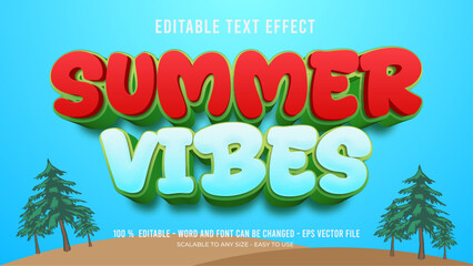 summer vibes editable text effect