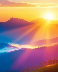 Breathtaking Sunrise Above Misty Mountains