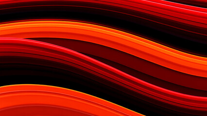 Naklejka premium Radiant waves flow with vibrant hues of red, orange, and black, creating a captivating abstract background design.