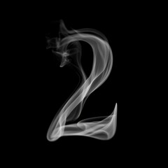 Digit 2 Elegant Smoke Letter Overlays in JPG Format for Creative Designs and Visual Effects with Ethereal Mood and High Resolution Transparency