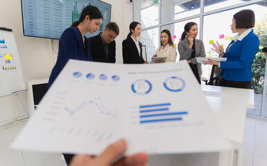 Teamwork is achieving greatness together, group of business colleagues having a brainstorming...