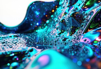 Fototapeta premium Abstract colorful liquid with swirling patterns and vibrant reflections