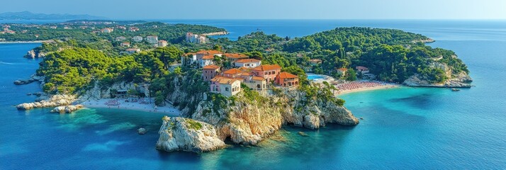 Idyllic Coastline Villa and Beach in Dubrovnik, Croatia