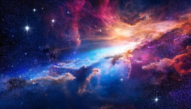 cosmic journey through galaxy outer space and colorful nebula with star clusters endless loop