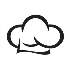 Chef Hat Logo Minimalist Culinary Symbol for Restaurant and Food Branding