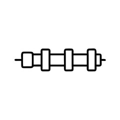 Camshaft outline illustration in minimalist style  