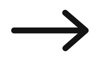 Black Right Arrow Icon – Straight Direction Symbol PNG for UI, Web & App Design Transparent black and white arrow