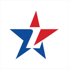 Letter L Star Logo Patriotic Initial Design with Modern Star Shape