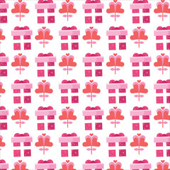 Pink Presents and Heart Glasses Pattern