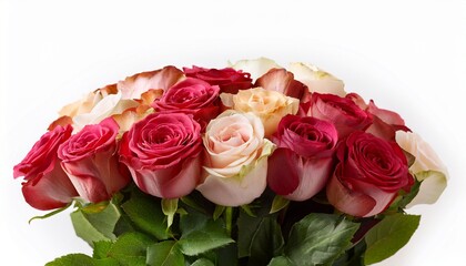 Fototapeta premium bouquet of roses on a white background