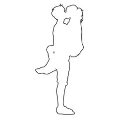 romantic kiss icon line