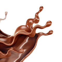 Obraz premium Dynamic Brown Chocolate Splash with Glossy Texture on Transparent Background Isolated Transparent Background