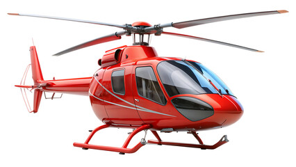 Shiny Red Luxury Helicopter With