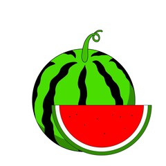 スイカ(１玉とカット)