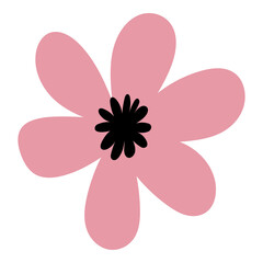 Isolated Flower Art Illustration with Transparent Background