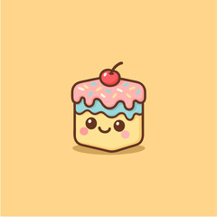 Cute Square Ice Cream Mascot ...