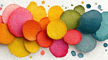 Vibrant Watercolor Background with Colorful Splashes