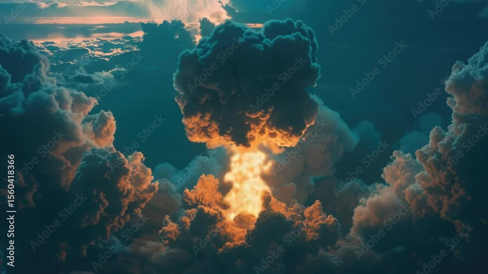 Aufkleber a picture of a cloudy sky with many clouds