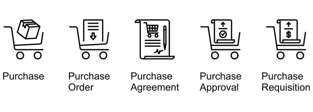 Purchase Terms In Business banner web icon vector illustration of Purchase, Order, Agreement, Approval, Requisition