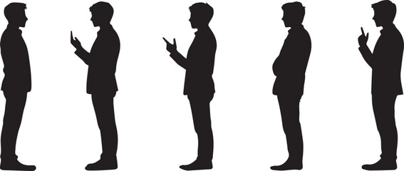 Silhouette Collection Men in Business Attire  Diverse Poses