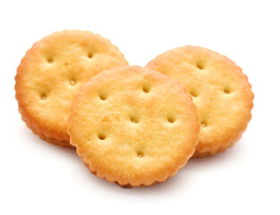Close-up of cookies against white background 