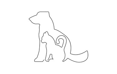 Continuous Line Drawing of Adopt Me Icon. Hand Drawn Symbol, Continuous Line Drawing of Adopt Me Icon. Hand Drawn Symbol Vector Illustration.