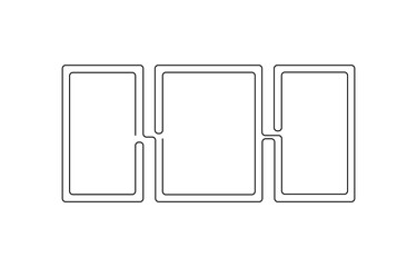 Continuous Line Drawing Of Wall Frame. One Line Of Picture Frame. Frame Continuous, Frame Continuous Line Art. Editable Outline. photo frame polaroid.  frame concept vector art. Doodle line. 