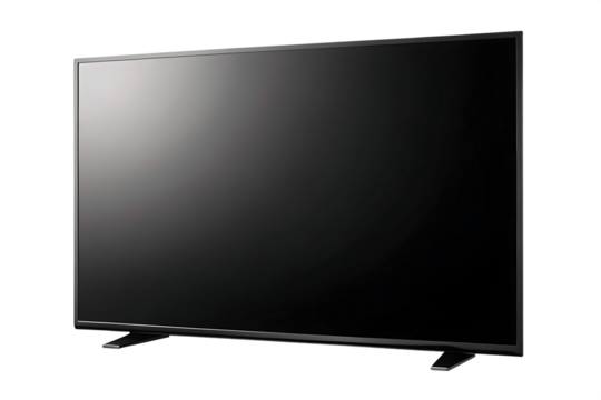 modern large black tv isolated on white background PNG, AI GENERATED
