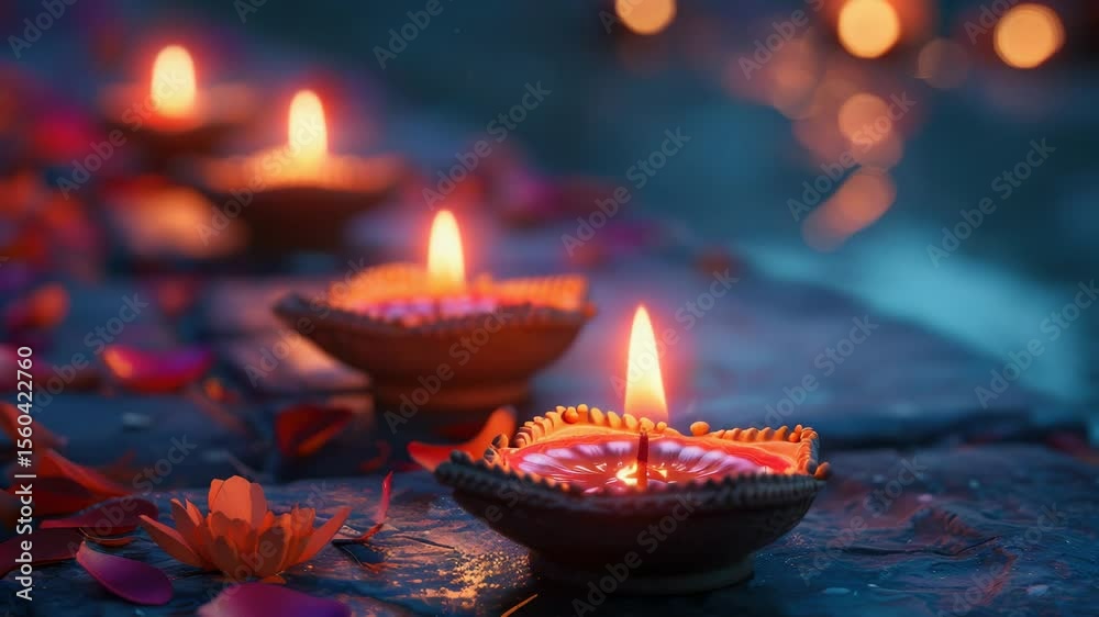 Poster a group of lit candles placed on a table, ideal for use in event or party decoration