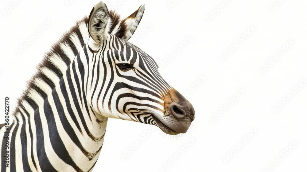 Aufkleber a close-up shot of a zebra's open mouth, ideal for usage in wildlife or educational context
