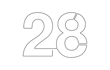 A single line drawing of a one symbol. One line icon. Continuous line first number icon, A single line drawing of a fifteen symbol. Continuous line fifteenth number icon. One line icon. 