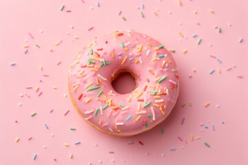 donut with pink sprinkles