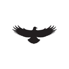 Bird vector silhouette, black color isolated on white background. Vector illustration