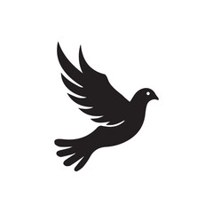 Bird vector silhouette, black color isolated on white background. Vector illustration